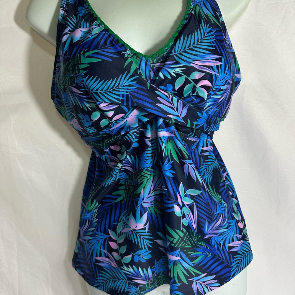 Tropical Leaf Print Swim Coverup